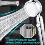 Pommeau de douche à économie d'eau, débit rotatif à 360 degrés avec petit ventilateur ABS