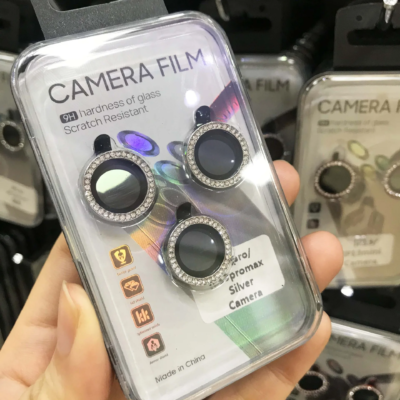 Protecteur d'appareil photo en métal diamant pour IPhone 14 12 13 Mini caméra arrière lentille de Protection