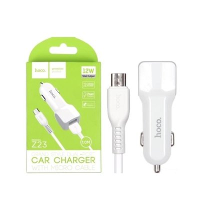 GRAND STYLE DUAL-PORT CAR CHARGER WITH MICRO CABLE HOCO Z23