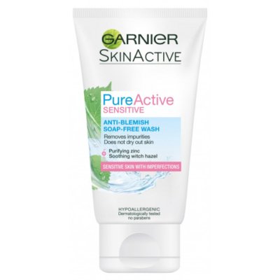 WAW Santé & Beauté 21 garnier skinactive nettoyant sans savon anti imperfections pure active sensitive 150 ml