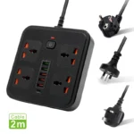Prise de courant universelle avec protection contre les surcharges, 4 prises secteur, câble de 2 mètres – Image 4