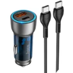DUAL PORT PD25W+QC3.0 CAR CHARGER SET HOCO NZ8 – Image 2