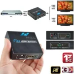 Splitter HDMI Répartiteur 2 Ports 1x2 avec 1 Entrée 2 Sorties 1080p Full HD HDCP