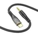 Hoco UPA25 Audio Conversion Cable Transparent Discovery Edition Lightning to 3.5mm 1m Black – Image 2
